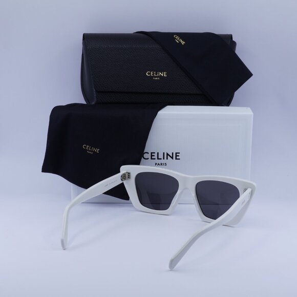 Celine CL40187I 25A Cat Eye Sunglasses - White/Dark Grey - Picture 12 of 12